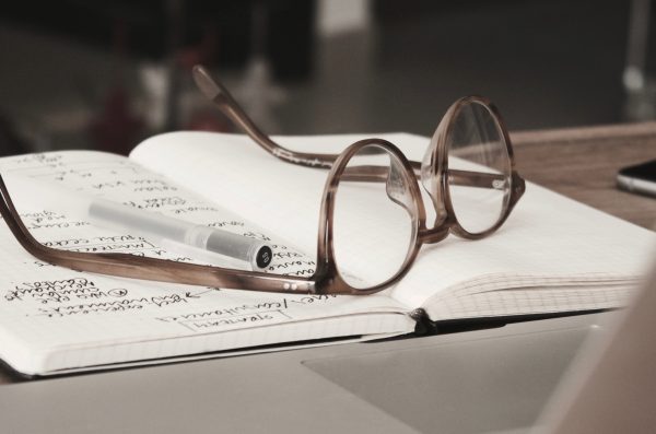 Glasses on a book